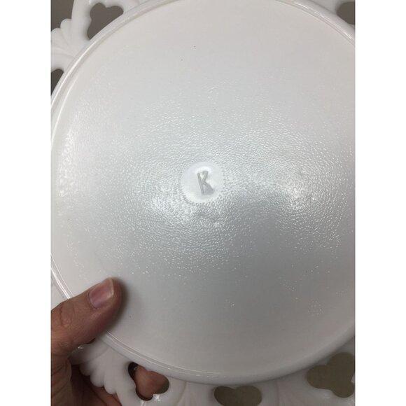 Vintage Kemple White Milk Glass Round Decorative Plate - Picture 4 of 7